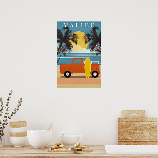Malibu, Ca Travel Poster, ポスター (キッチン)