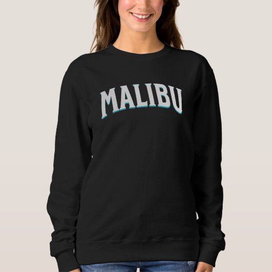 Malibu California Ca Sunset Beach Varsity Letter P スウェットシャツ (正面)