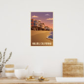 Malibu California Vintage Travel Poster ポスター (キッチン)