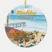 Malibu Los Angles California Ornament セラミックオーナメント (裏面)
