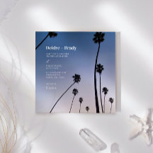 Malibu Palm Trees ・結婚式招待状・ Boho Blue