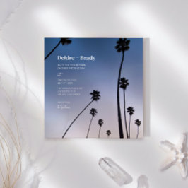 Malibu Palm Trees ・結婚式招待状・ Boho Blue 招待状