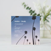 Malibu Palm Trees ・結婚式招待状・ Boho Blue 招待状 (スタンド正面)