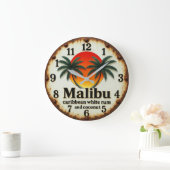 Malibu rum tropical cocktail Caribbean bar coconut ラージ壁時計 (ホーム)