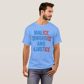 MALICE, COWARDICE AND INJUSTICE. Tシャツ (正面フル)