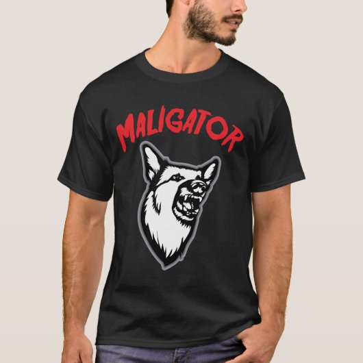 Maligatorのベルギー人のMalinois犬の恋人動物 Tシャツ (正面)