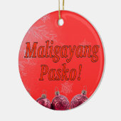 Maligayang Pasko! タガログ語rfのメリークリスマス セラミックオーナメント (左)