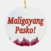 Maligayang Pasko! タガログ語rfのメリークリスマス セラミックオーナメント (裏面)