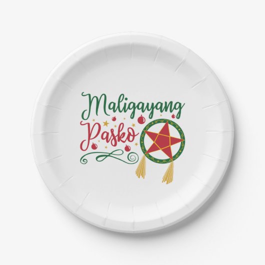 Maligayang Pasko Filipino Christmas Philippines ペーパープレート (正面)