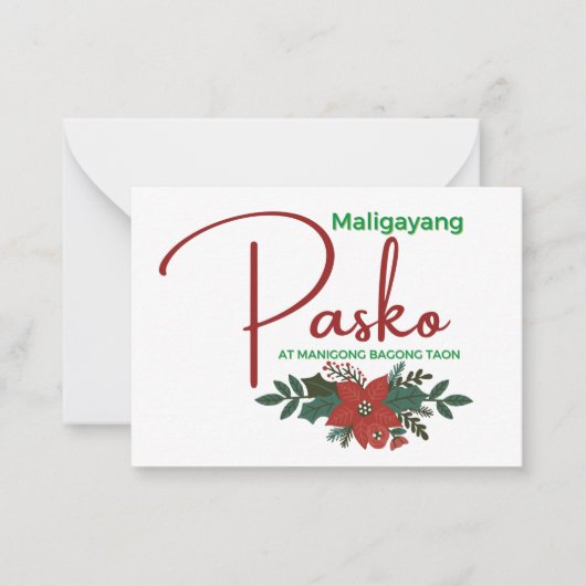 Maligayang Pasko/ Merry Christmas Greeting Card ノートカード (正面)