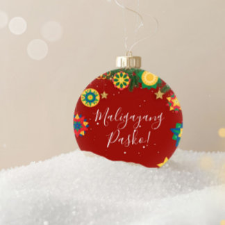 Maligayang Pasko Personalized Filipino Christmas セラミックオーナメント