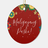 Maligayang Pasko Personalized Filipino Christmas セラミックオーナメント (左)