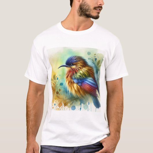 Malimbe Bird 101024AREF112 - Watercolor Tシャツ (正面)