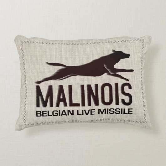 Malinois -ベルギーの羊飼い- Mechelaar アクセントクッション (正面)
