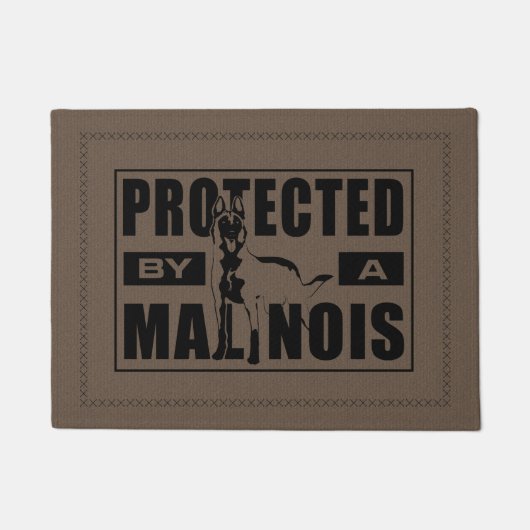 Malinois -ベルギーの羊飼い- Mechelaar ドアマット (正面)