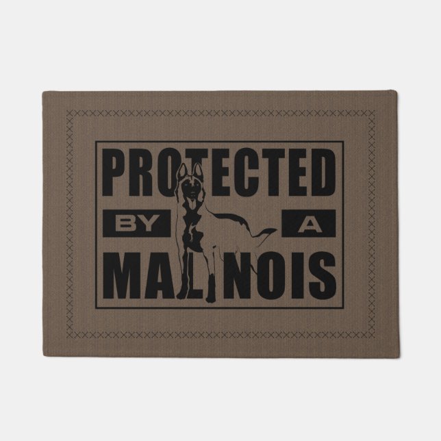 Malinois -ベルギーの羊飼い- Mechelaar ドアマット (正面)