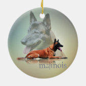 Malinois -ベルギーの羊飼い- Mechelaar - Maligator セラミックオーナメント (裏面)