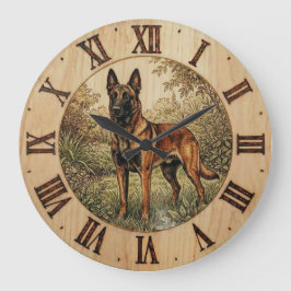 Malinois Dog Wall Clock – Home Decor ラージ壁時計