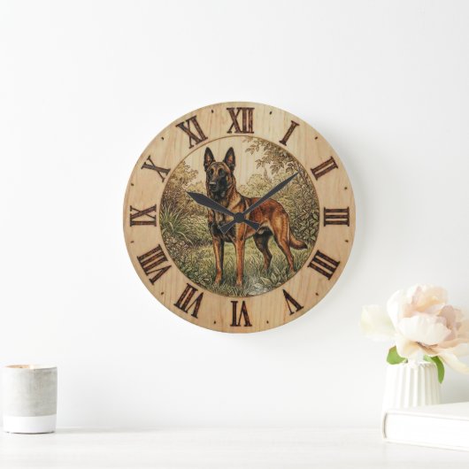 Malinois Dog Wall Clock – Home Decor ラージ壁時計 (ホーム)