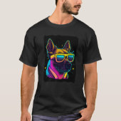 Malinois Dog with Sunglasses Premium Tシャツ (正面)