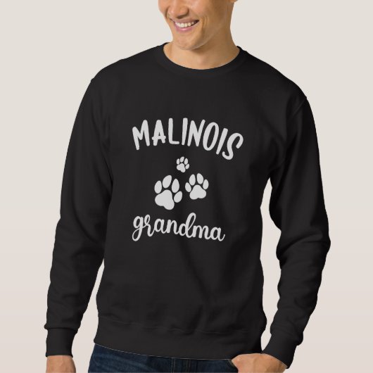 Malinois Grandma Cute Dog Belgian Shepherd Shepdog スウェットシャツ (正面)