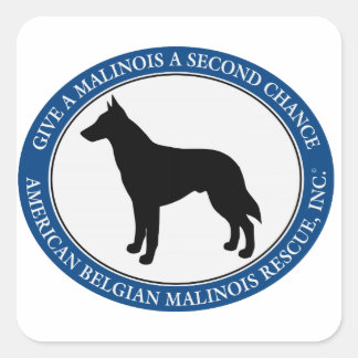 Malinois Rescueロゴ、スクエアステッカー スクエアシール