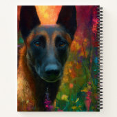 Malinois with Wildflowers Portrait ノートブック (裏面)