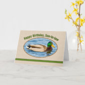 Mallard Duckとの義理の息子誕生日カード カード (黄色い花)