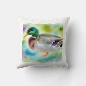 Mallard Duck 091024AREF134 - Watercolor クッション (裏面)
