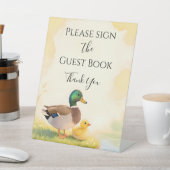 Mallard Duck and Duckling Table Sign 台座サイン (インサイチュ)