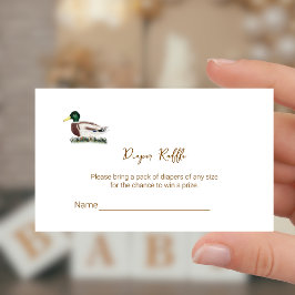 Mallard Duck Baby Shower Diaper Raffle Ticket  エンクロージャーカード