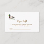 Mallard Duck Baby Shower Diaper Raffle Ticket エンクロージャーカード (正面)