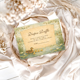 Mallard Duck Baby Shower Diapper Raffle エンクロージャーカード