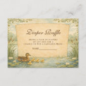 Mallard Duck Baby Shower Diapper Raffle エンクロージャーカード (正面)