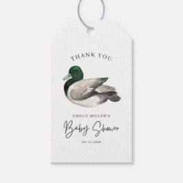 Mallard Duck Baby Shower Gender Neutral Green ギフトタグ