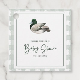 Mallard Duck Baby Shower Gender Neutral Green フェイバータグ