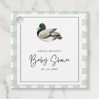 Mallard Duck Baby Shower Gender Neutral Green フェイバータグ
