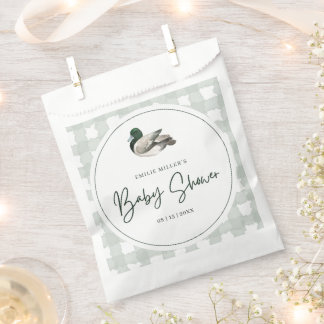Mallard Duck Baby Shower Gender Neutral Green フェイバーバッグ