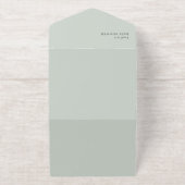 Mallard Duck Baby Shower Invitation, Neutral Green オールインワン招待状 (外側)