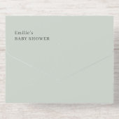 Mallard Duck Baby Shower Invitation, Neutral Green オールインワン招待状 (背面)