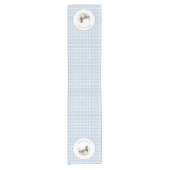 Mallard Duck Blue Gingham Shower Table Runner ショートテーブルランナー (正面)