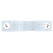 Mallard Duck Blue Gingham Shower Table Runner ショートテーブルランナー (横)