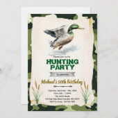 Mallard Duck Camo Birthday Invitation 招待状 (正面/裏面)