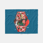 Mallard Duck Camouflage Happy Valentine's Day Hunt フリースブランケット (正面(横))