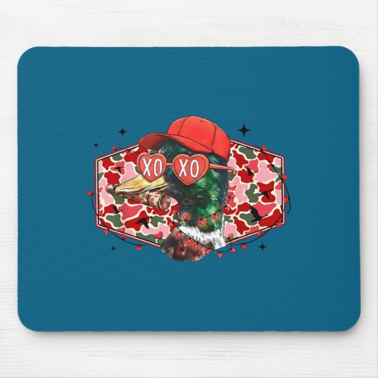 Mallard Duck Camouflage Happy Valentine's Day Hunt マウスパッド (正面)