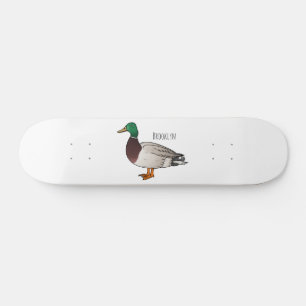 Mallard duck cartoon illustration スケートボード