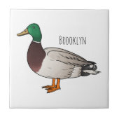 Mallard duck cartoon illustration タイル (正面)