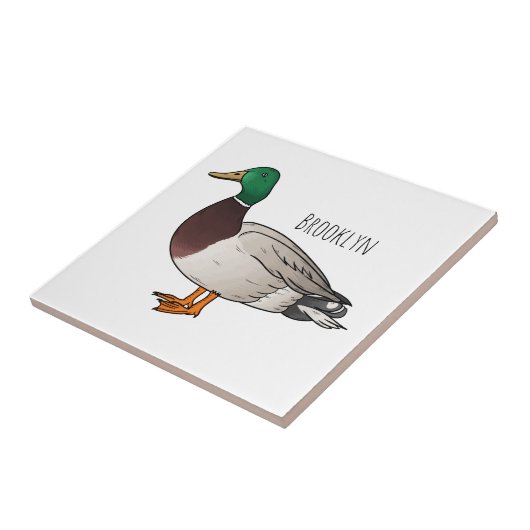 Mallard duck cartoon illustration タイル (側面)