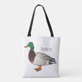 Mallard duck cartoon illustration トートバッグ (裏面)