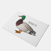 Mallard duck cartoon illustration ドアマット (アングル)